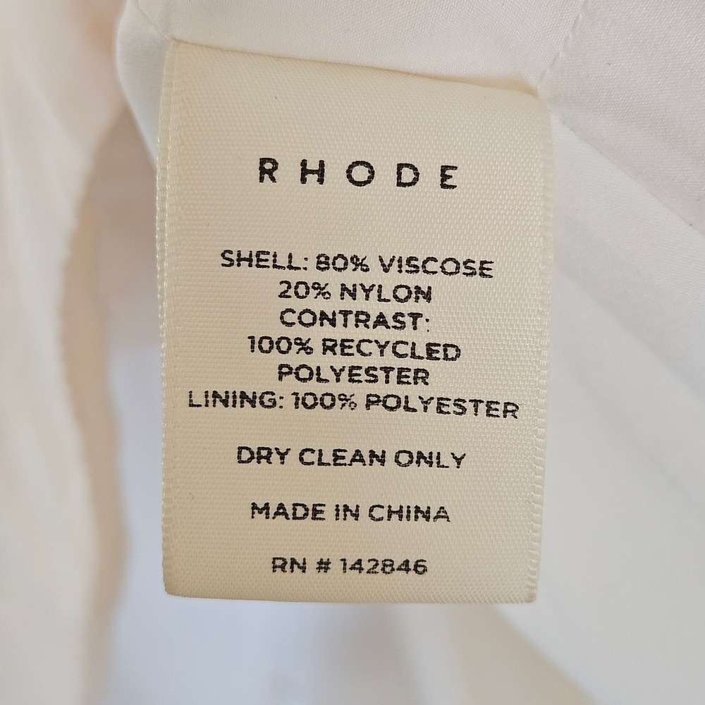 RHODE Georgina Color Block MIDI Dress US 2 Black Velvet Cream - Picture 10 of 14